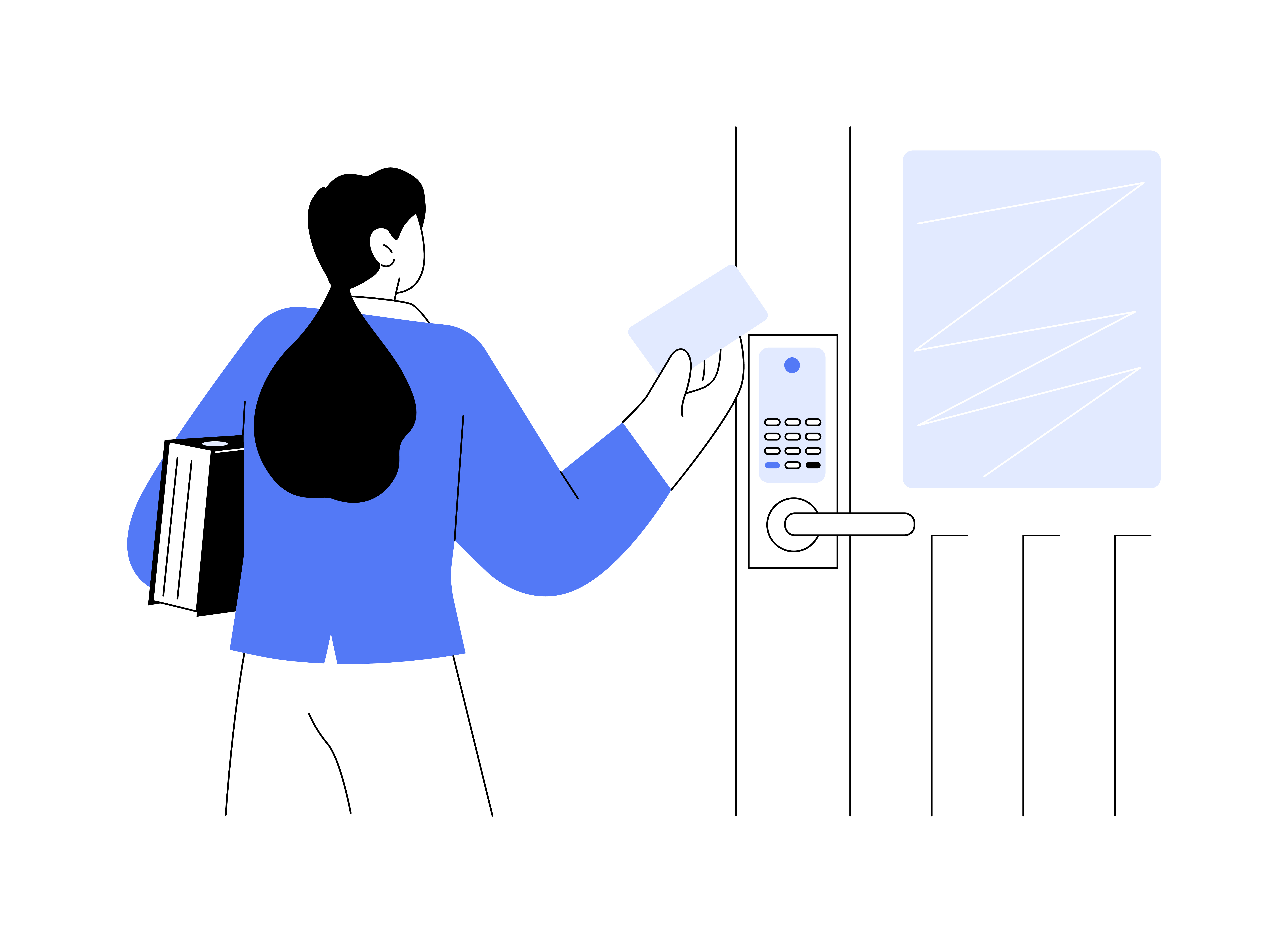 Woman using smart lock to access secured home entry for home insurance discounts